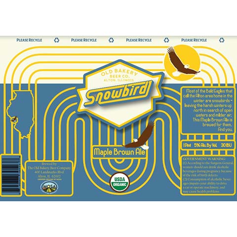 Old Bakery Snowbird Maple Brown Ale by Old Bakery Beer Co., beer label