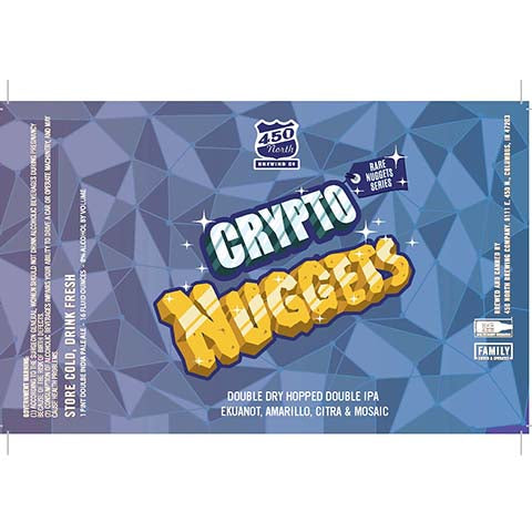 450 North Crypto Nuggets DIPA by 450 North Brewing Company, beer label