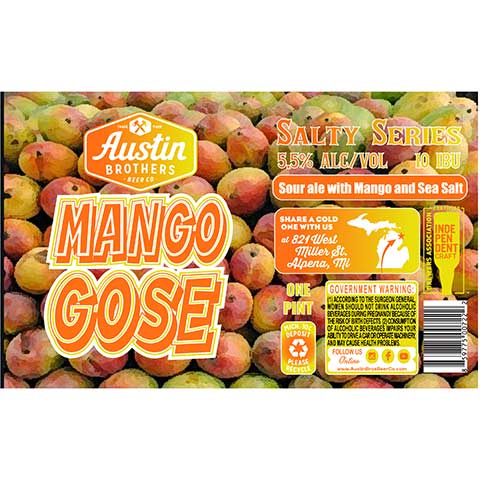 Austin Brothers Mango Gose by Austin Brothers' Beer Company, beer label