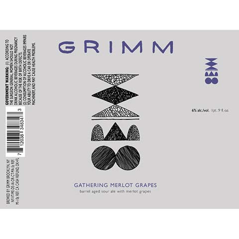Grimm Gathering Merlot Grapes Sour Ale by Grimm Artisanal Ales, beer label