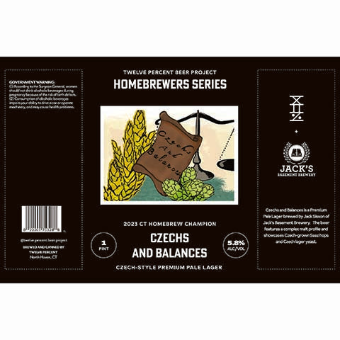 Twelve Percent Homebrewers Series Czechs and Balances Pale Lager by Twelve Percent Beer Project, beer label