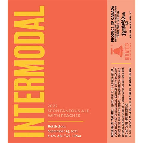 Bellwoods Intermodal Spontaneous Ale 2022 by Bellwoods Brewery, beer label