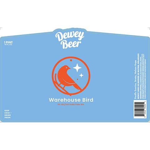 Dewey Beer Warehouse Bird IPA by Dewey Beer Co., beer label