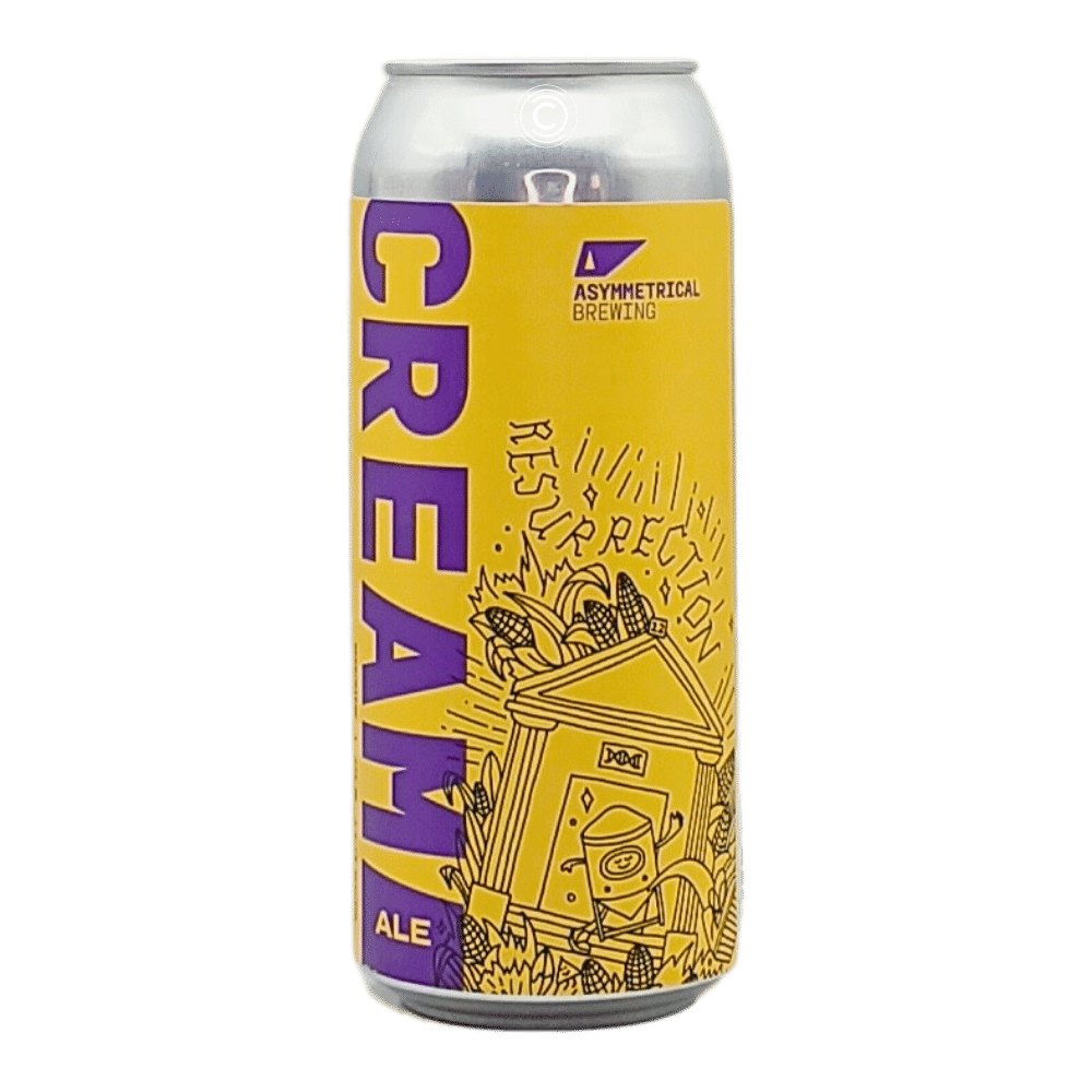 Resurrection Cream Ale by Asymmetrical Brewing, beer label