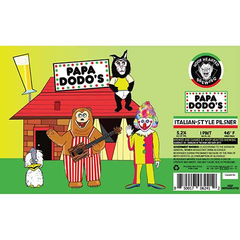 Hoof Hearted Papa Dodo's Italian Pilsner by Hoof Hearted Brewing, beer label