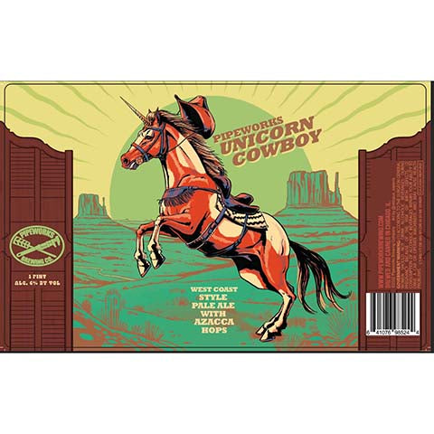 Pipeworks Unicorn Cowboy West Coast Pale Ale by Pipeworks Brewing Co, beer label