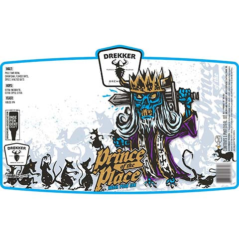 Drekker Prince of the Place IPA by Drekker Brewing Company, beer label