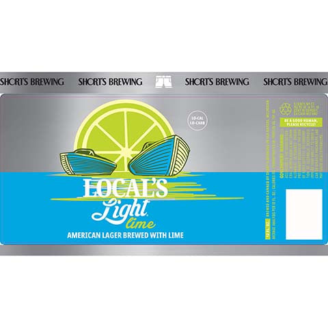 Short's Local's Light Lime Lager by Short's Brewing Co, beer label