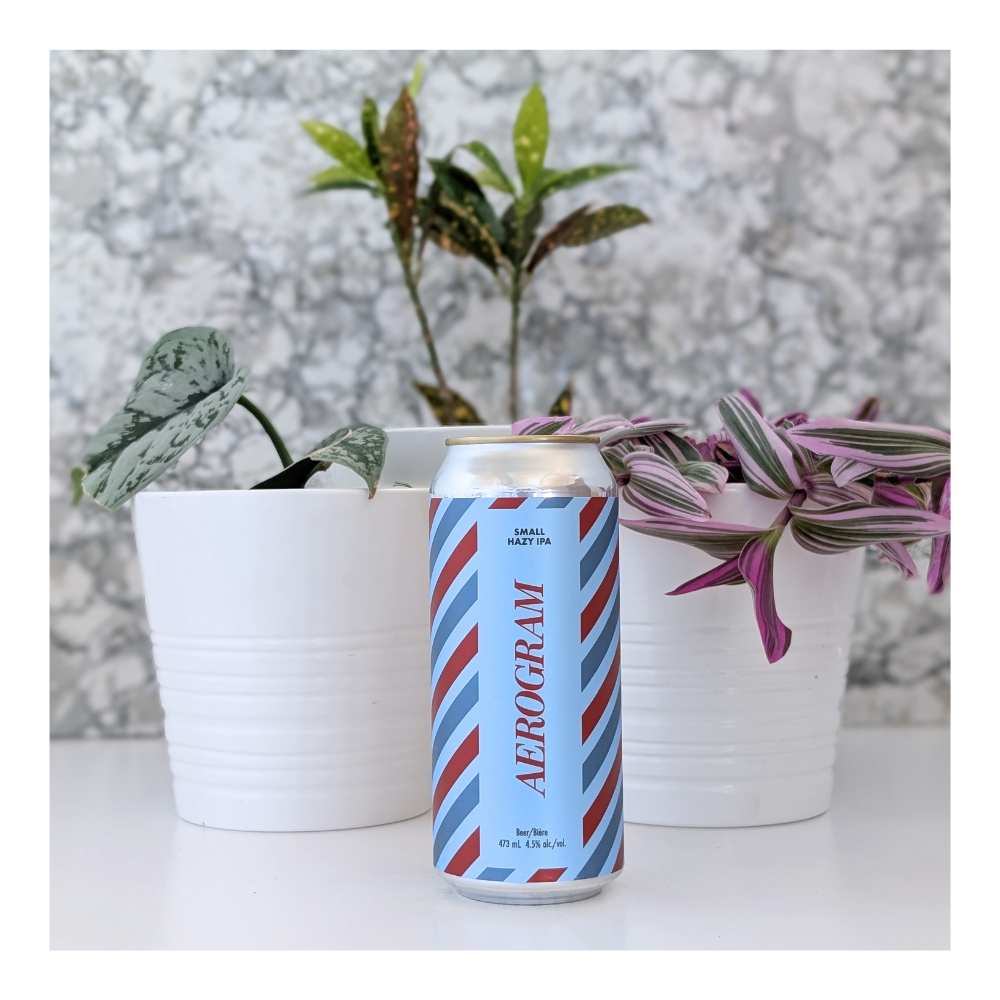 Aerogram Hazy Pale Ale by Cabin Brewing Company, beer label