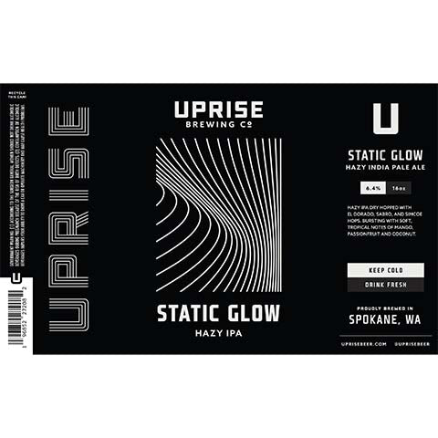 Uprise Static Glow Hazy IPA by Uprise Brewing Co., beer label
