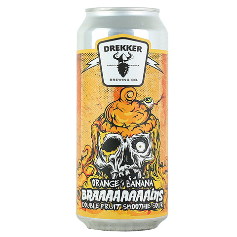 Drekker Mango Orange Banana Braaaaaaaaains Double Fruit Smoothie Sour by Drekker Brewing Company, beer label