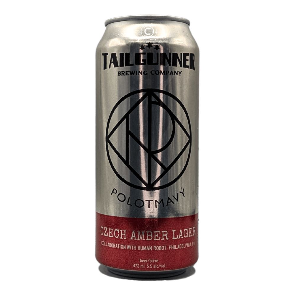Co. x Human Robot Brewery Polotmavy Amber Lager by Tailgunner Brewing Company x Human Robot Brewery, beer label