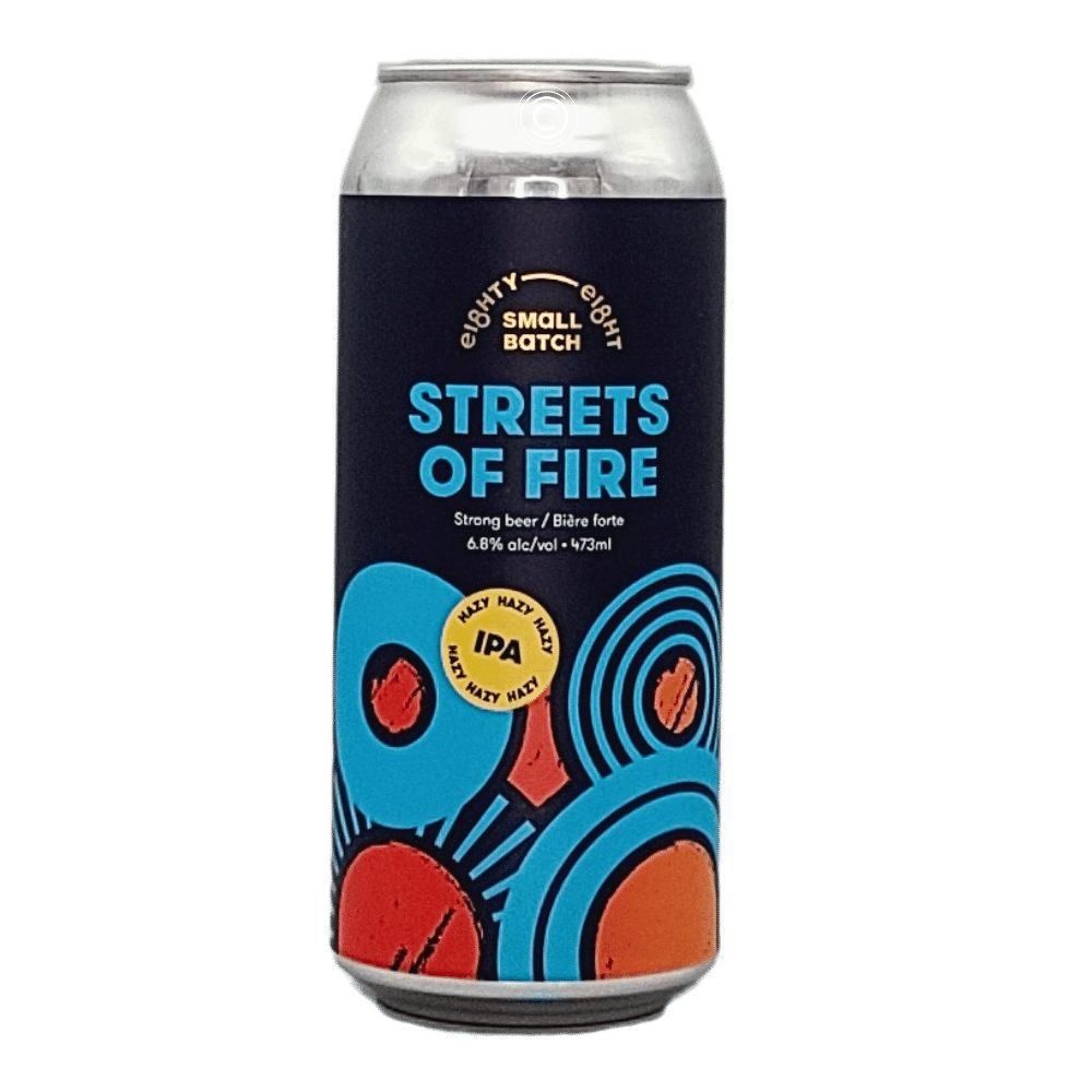 Streets of Fire Hazy IPA by Eighty Eight Brewing Co., beer label