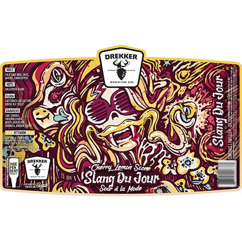 Drekker Cherry Lemon Scone Slang Du Jour Sour A La Mode by Drekker Brewing Company, beer label