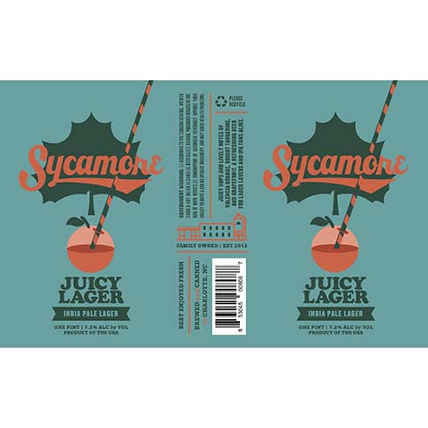 Sycamore Juicy Lager by Sycamore Brewing, beer label