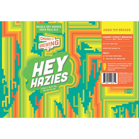 Cherry St Hey Hazies DDH IPA by Cherry Street Brewing, beer label