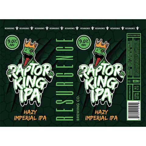 Resurgence Raptor King IPA by Resurgence Brewing Company, beer label