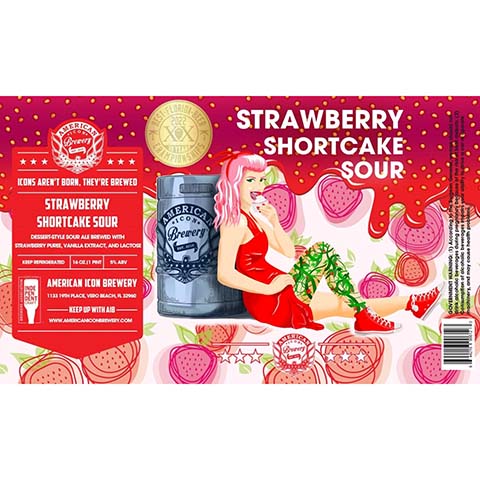 American Icon Strawberry Shortcake Sour by American Icon Brewery, beer label