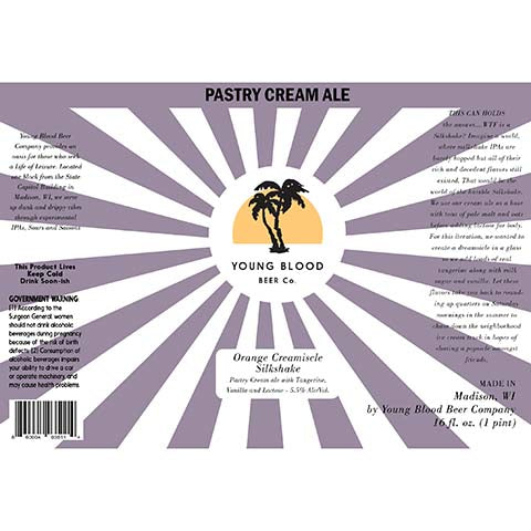 Young Blood Orange Creamsicle Silkshake Cream Ale by Young Blood Beer Co., beer label