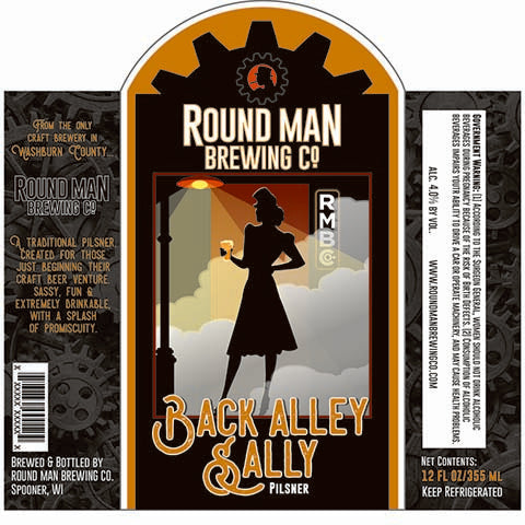 Round Man Back Alley Sally Pilsner by Round Man Brewing Co., beer label
