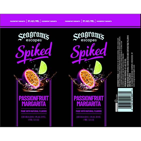 Seagram’s Spiked Passionfruit Margarita by Seagram, beer label