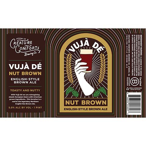 Creature Comforts Vuja De Nut Brown by Creature Comforts Brewing Co., beer label