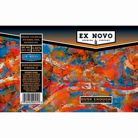 Ex Novo Dusk Enough Dark Ale by Ex Novo Brewing Co, beer label