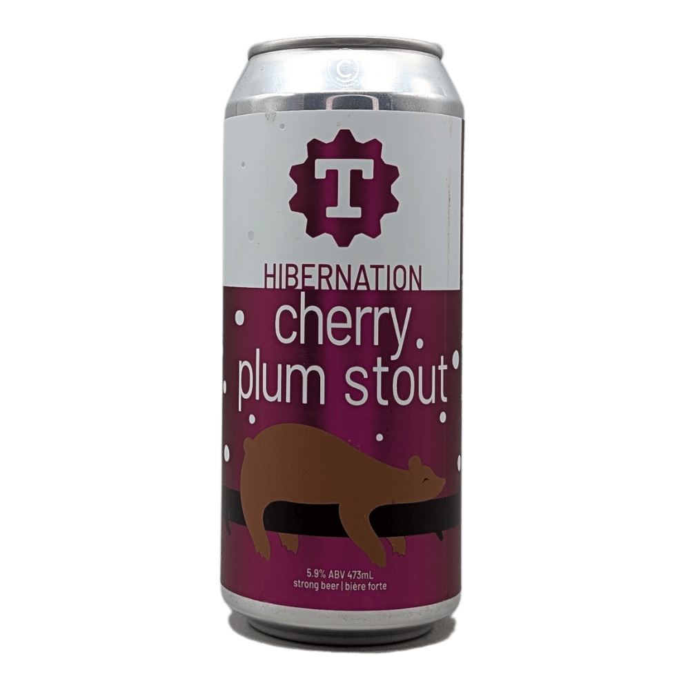Hibernation Cherry Plum Stout by Taylight Brewing Inc., beer label