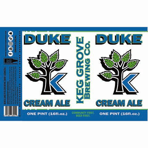 Keg Grove Duke Cream Ale by Keg Grove Brewing Company, beer label