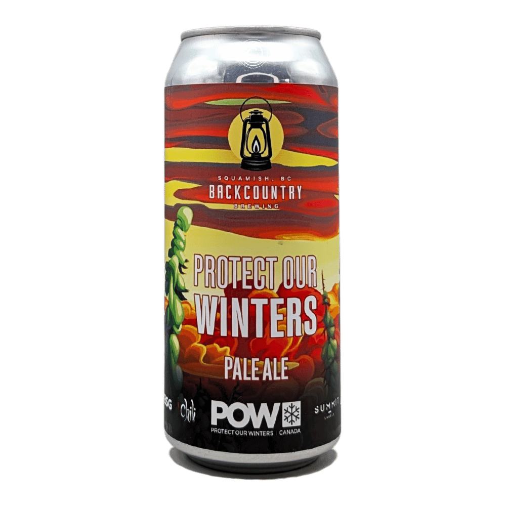 Protect Our Winters Hazy Pale Ale by Backcountry Brewing, beer label