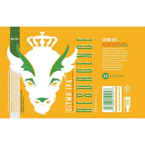 Resurgence Citmo IPA by Resurgence Brewing Company, beer label