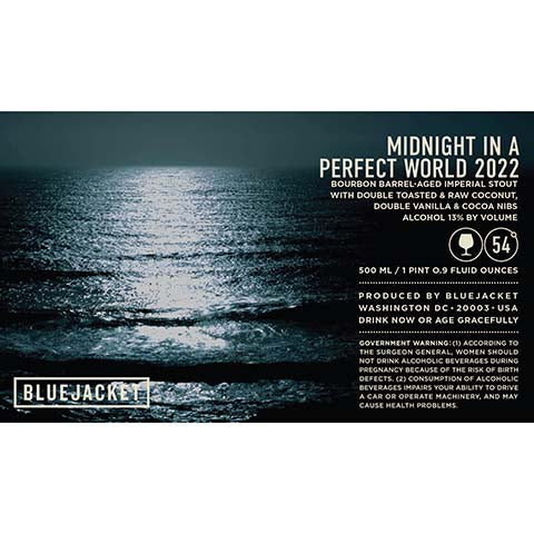 Bluejacket Midnight In A Perfect World Imperial Stout 2022 by Bluejacket, beer label
