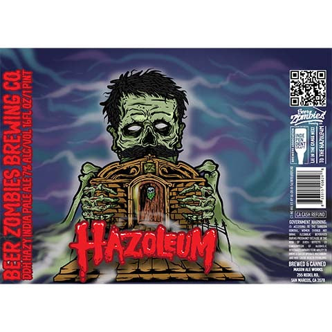 Beer Zombies Hazoleum Hazy IPA by Beer Zombies, beer label