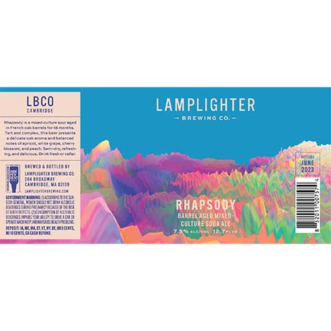 Lamplighter Rhapsody Sour Ale by Lamplighter Brewing Co., beer label