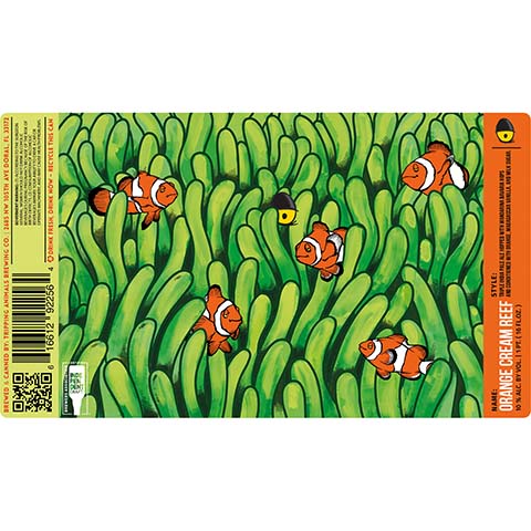 Tripping Animals Orange Cream Reef TIPA by Tripping Animals Brewing Co., beer label
