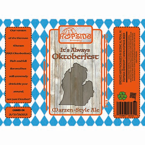Hopside It's Always Oktoberfest Marzen Ale by Hopside Brewing, beer label