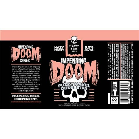 Heavy Seas Impending Doom Fuzzy Navel DIPA by Heavy Seas Beer, beer label