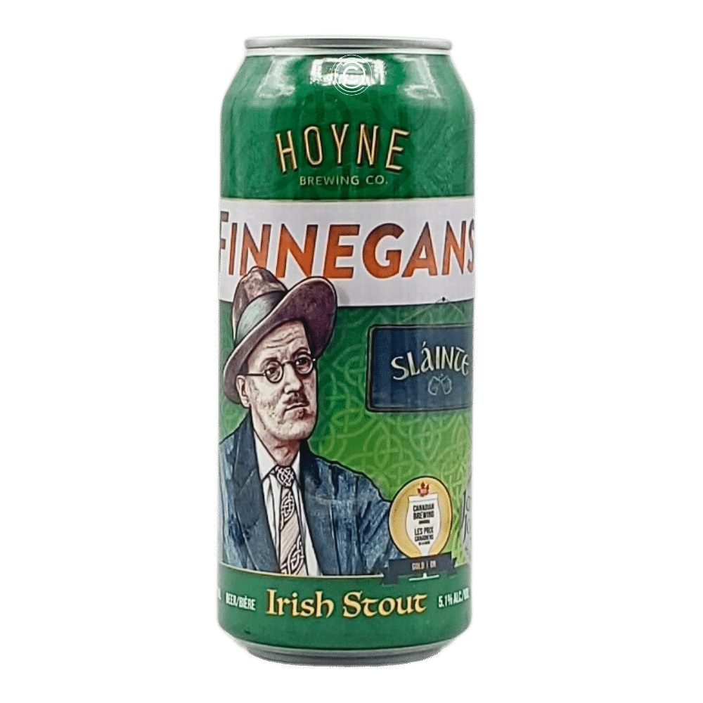 Finnegans Irish Stout by Hoyne Brewing Co., beer label