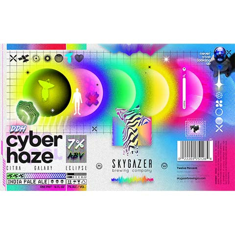 Skygazer DDH Cyber Haze IPA by SKYGAZER Brewing Co, beer label