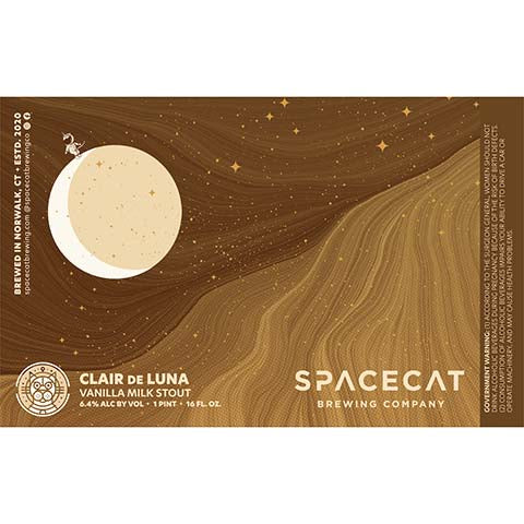 Spacecat Clair De Luna Milk Stout by Spacecat Brewing Company, beer label
