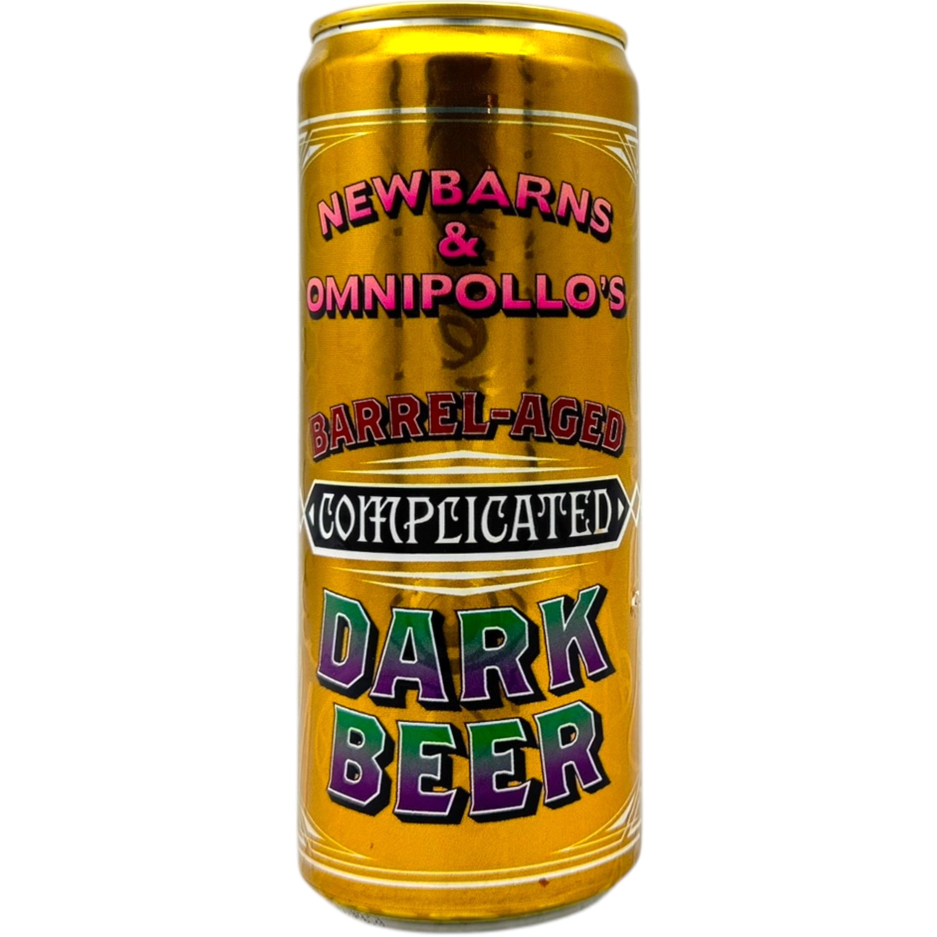 Newbarns x Omnipollo Barrel Aged Complicated Dark Beer by Newbarns Brewery, beer label