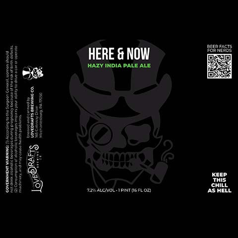 Lovedrafts Here & Now Hazy IPA by Lovedrafts Brewing Co., beer label