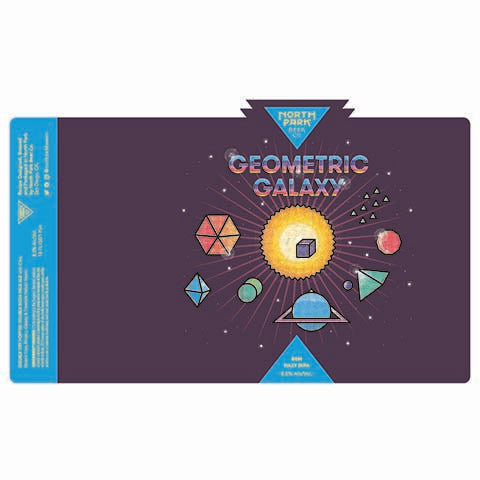 North Park Geometric Galaxy DDH Hazy DIPA by North Park Beer Co., beer label