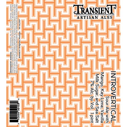 Transient Introvertical Sour Ale by Transient Artisan Ales, beer label
