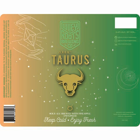 Wiley Roots Zodiac Taurus Sour Ale by Wiley Roots Brewing Co, beer label