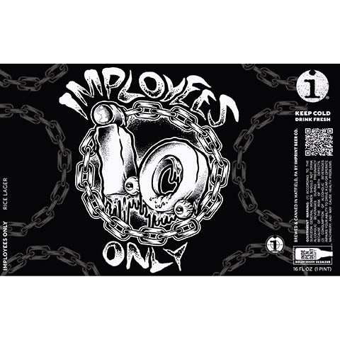 Imprint Imployees Only Lager by Imprint Beer Company, beer label