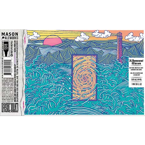 Mason Ale Works Albescent Waves Hazy DIPA by Mason Aleworks, beer label