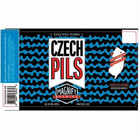 Magnify Czech Pils by Magnify Brewing Company, beer label