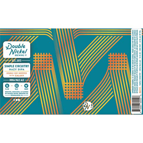 Double Nickel Simple Circuitry Hazy DIPA by Double Nickel Brewing Company, beer label
