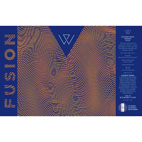 Woven Water Blueberry Mango Tangerine Fusion Sour by Woven Water Brewery, beer label